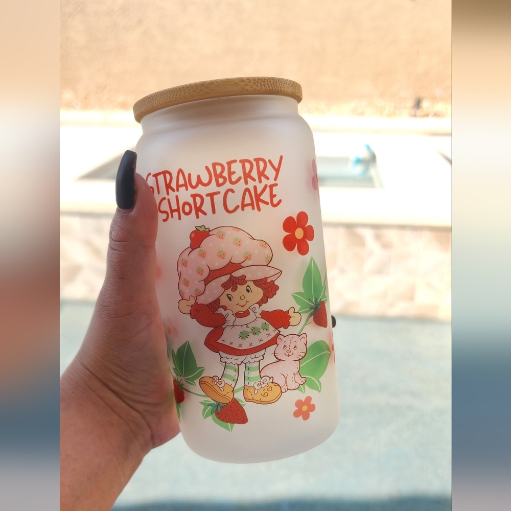 Strawberry shortcake glass cup
